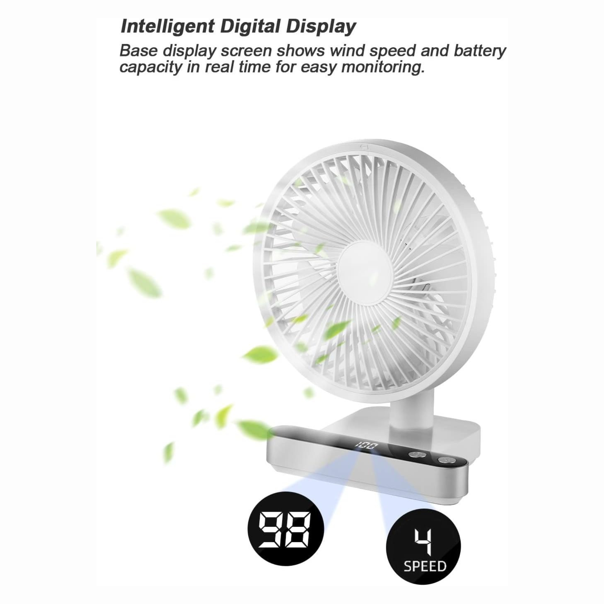 Rechargeable USB Desktop Fan 4 Speeds Jordan