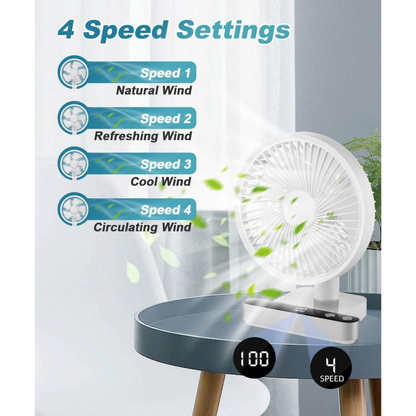Rechargeable USB Desktop Fan 4 Speeds Jordan