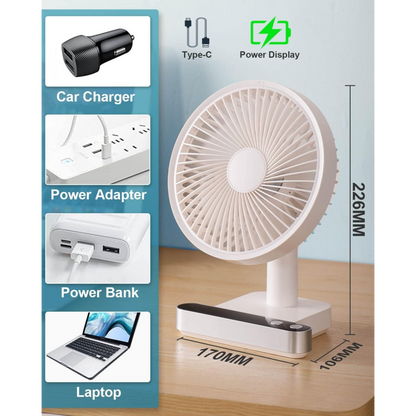 Rechargeable USB Desktop Fan 4 Speeds Jordan