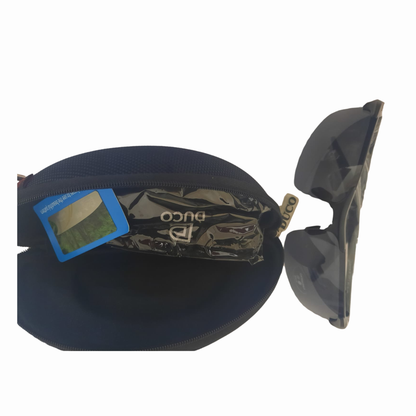 DUCO 8177S Black Frame Gray Lens polarized sports sunglasses
