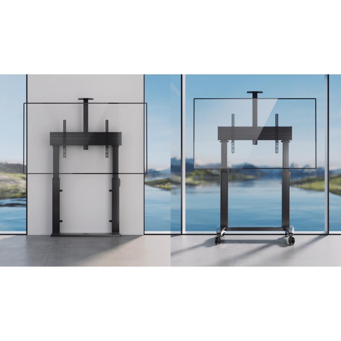 NB North Bayou T100 75″-120″ Motorized TV Bracket Trolley Cart