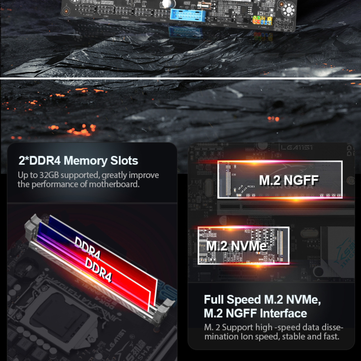 JINGSHA H310M-K DDR4 Motherboard