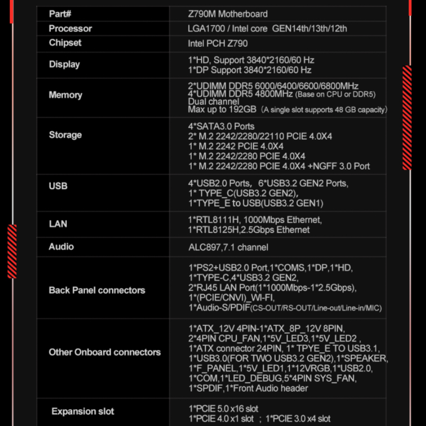 JINGSHA Z790M DDR5 Gaming Motherboard