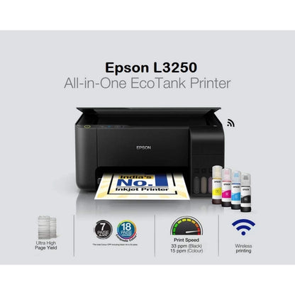Epson EcoTank L3250 Wi-Fi All-in-One (Copy/Print/Scan) Ink Tank Printer (Black)