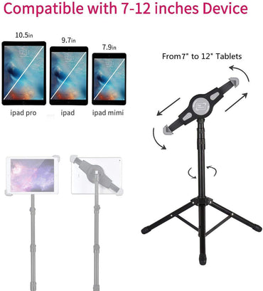 Tripod Mount Floor Stand Multi-direction for iPad , Kindle HD, Samsung