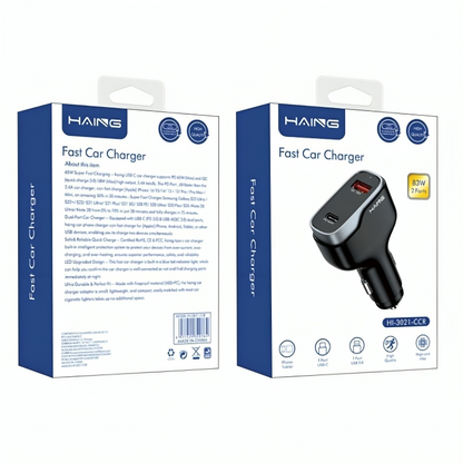 HAING HI-3021-CCR Fast Car Charger 2 Ports 83W