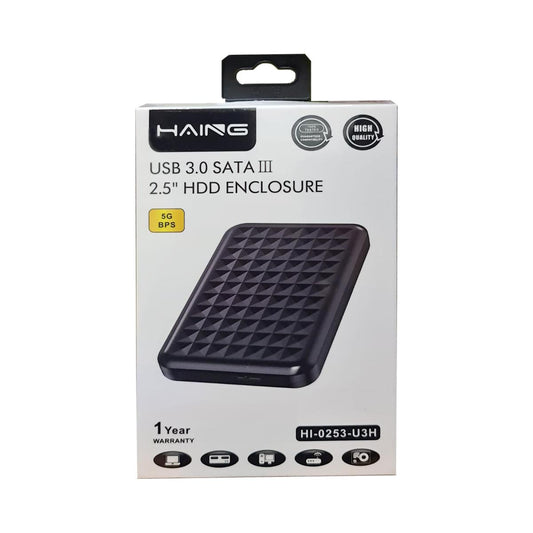 علبة خارجية لمحرك الأقراص الصلبة ساتا مقاس 2.5 بوصة من HAING HI-0253-U3H مزودة بمنفذ USB 3.0