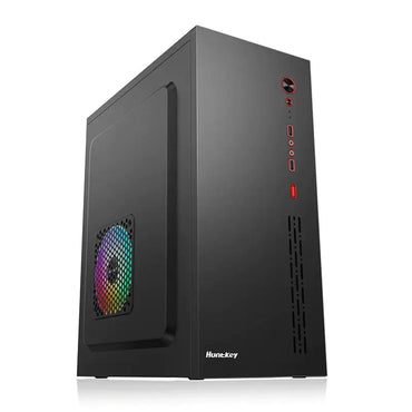 حافظة كمبيوتر Huntkey HK360 ATX Business بدون مراوح - لون أسود