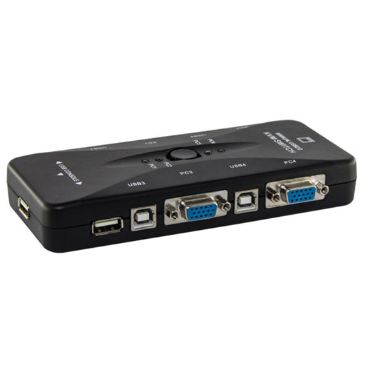 مفتاح VGA KVM USB 2.0 يدوي بأربعة منافذ