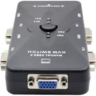 مفتاح VGA KVM USB 2.0 يدوي بأربعة منافذ