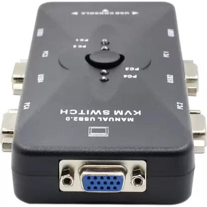 مفتاح VGA KVM USB 2.0 يدوي بأربعة منافذ