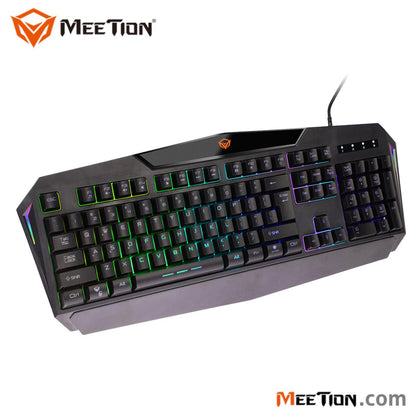 مجموعة لوحة مفاتيح وماوس ألعاب سلكية بإضاءة خلفية من Meetion C510