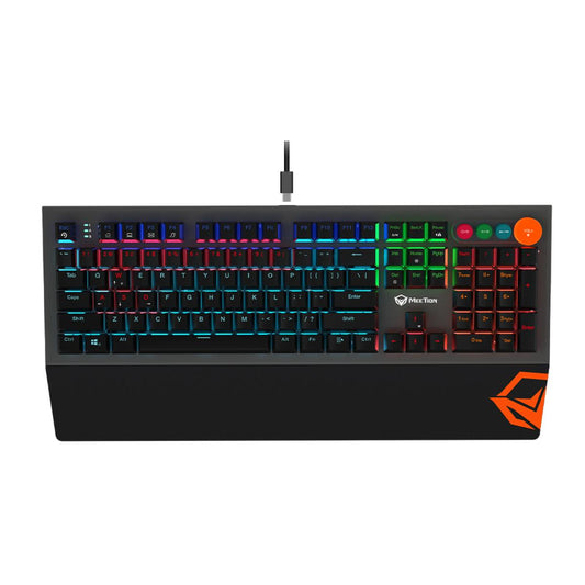 لوحة مفاتيح الألعاب الميكانيكية القابلة للفصل MeeTion MT-MK500 مع مسند راحة اليد RGB وكابل من النوع C
