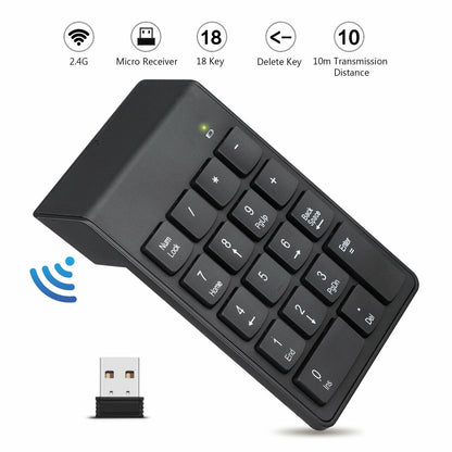 لوحة مفاتيح رقمية صغيرة لاسلكية عبر USB