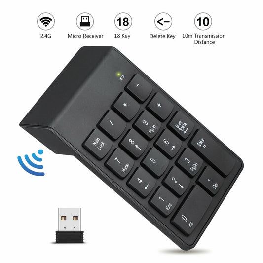 لوحة مفاتيح رقمية صغيرة لاسلكية عبر USB