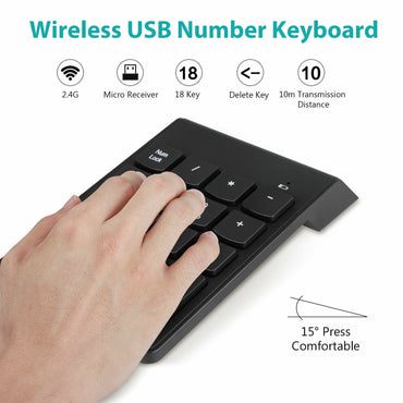 لوحة مفاتيح رقمية صغيرة لاسلكية عبر USB