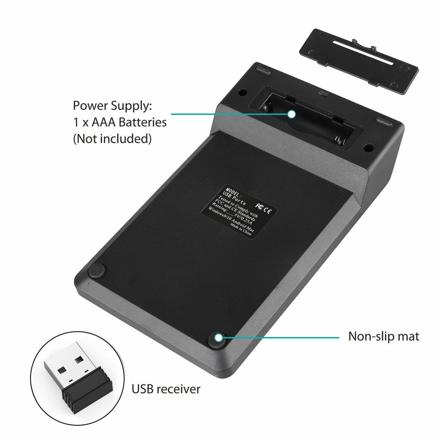 لوحة مفاتيح رقمية صغيرة لاسلكية عبر USB
