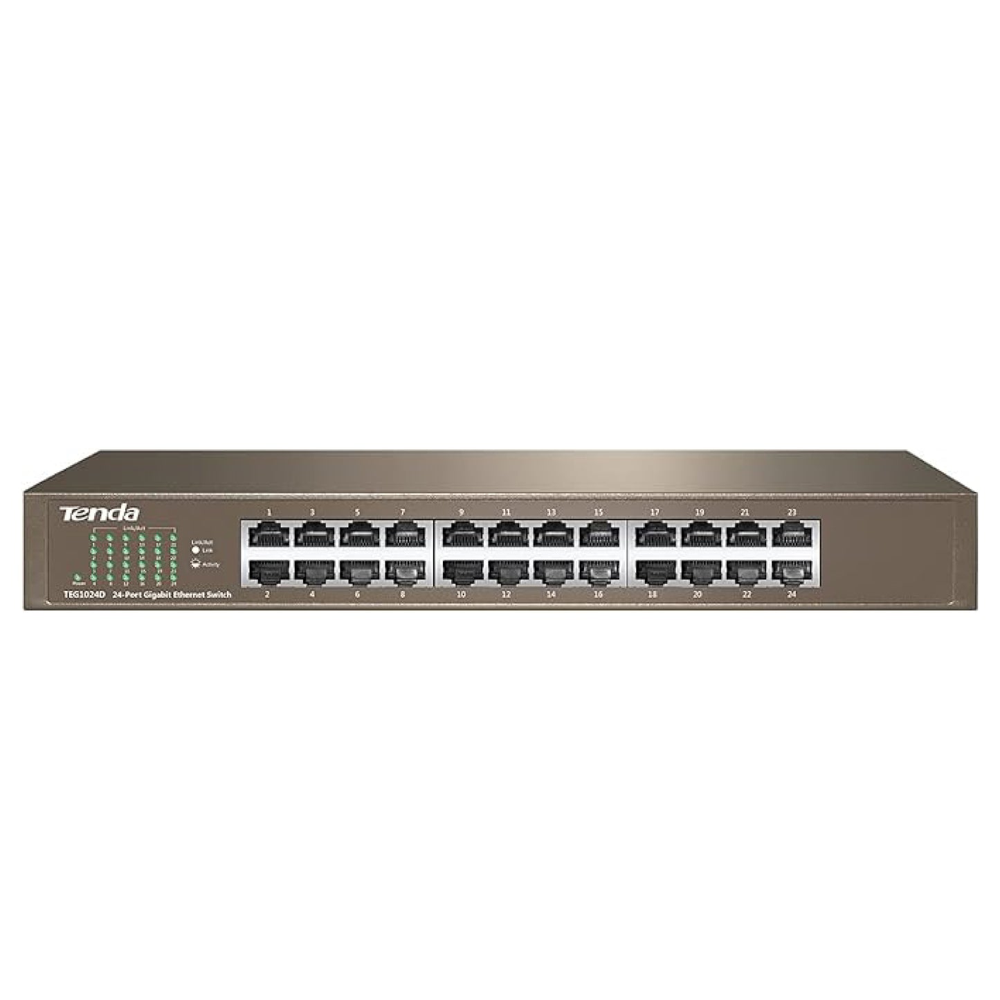 Tenda TEG1024D، محول جيجابت 24 منفذًا، محول إيثرنت غير مُدار مثبت على الرف 24 منفذًا مع تحسين حركة المرور