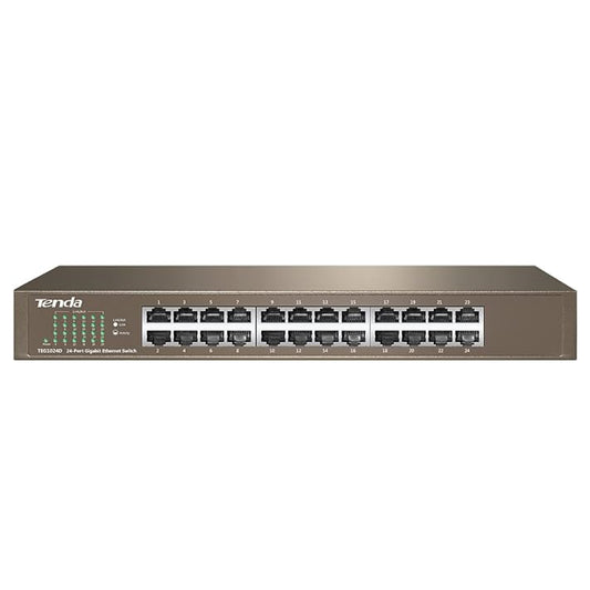 Tenda TEG1024D، محول جيجابت 24 منفذًا، محول إيثرنت غير مُدار مثبت على الرف 24 منفذًا مع تحسين حركة المرور