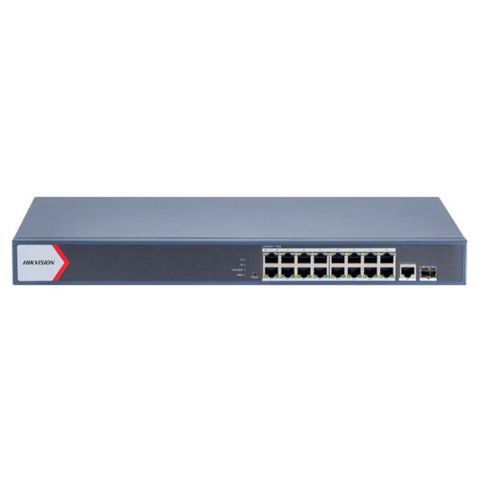 Hikvision 16 منفذ 1Gbps PoE 250W POE Switch Smart Managed