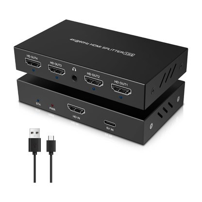 4K HDMI 1x4 Splitter, High-Resolution Multi-Display Output