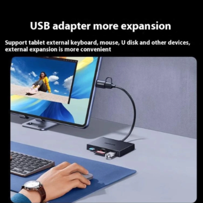 قارئ كروت USB-C و USB 2 في 1 SD TF
