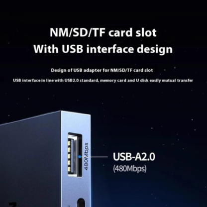 قارئ كروت USB-C و USB 2 في 1 SD TF