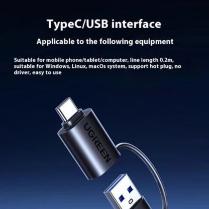 قارئ كروت USB-C و USB 2 في 1 SD TF