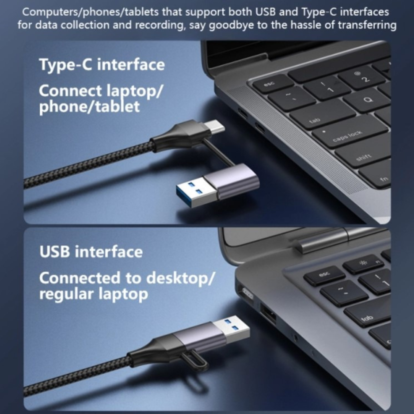موزع منافذ USB 3.0 متعدد الوظائف من النوع C من HAING طراز HI-3002-TUH، بأربعة منافذ