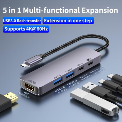 HAING HI-3031-THU 5 IN 1 Type-C To Multifunctional Adapter