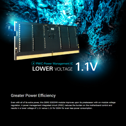ذاكرة Silicon Power DDR5 5600MHz سعة 16 جيجابايت بجهد 1.1 فولت لأجهزة الكمبيوتر المحمولة، غير مخزنة مؤقتًا، من نوع SODIMM