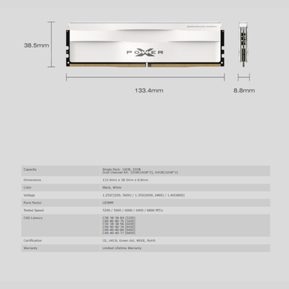 Silicon Power Xpower Zenith DDR5 6000MHz 16GB Desktop Gaming UDIMM