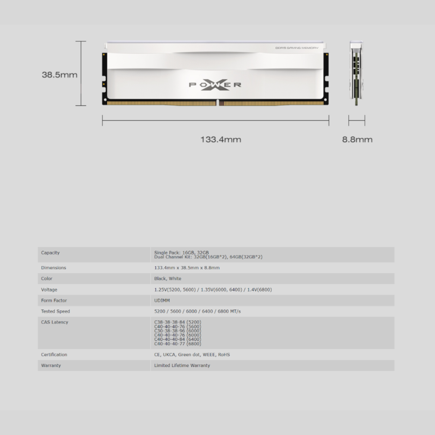 Silicon Power Xpower Zenith DDR5 6000MHz 16GBx2 Desktop Gaming UDIMM -Black