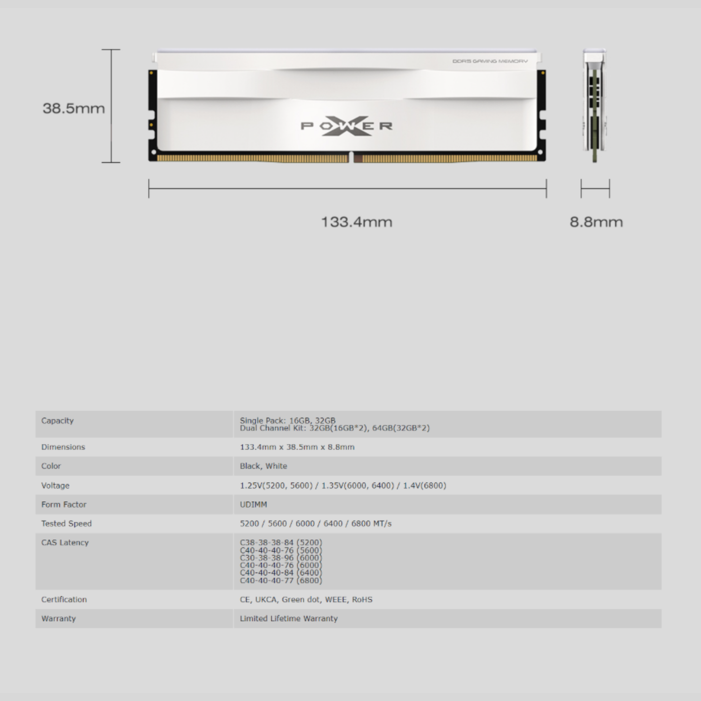 Silicon Power Xpower Zenith DDR5 6000MHz 32GB Desktop Gaming UDIMM