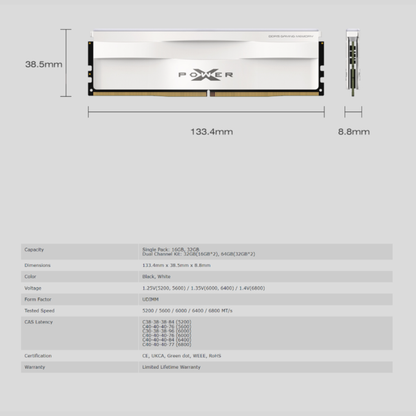 Silicon Power Xpower Zenith DDR5 6000MHz 32GB Desktop Gaming UDIMM
