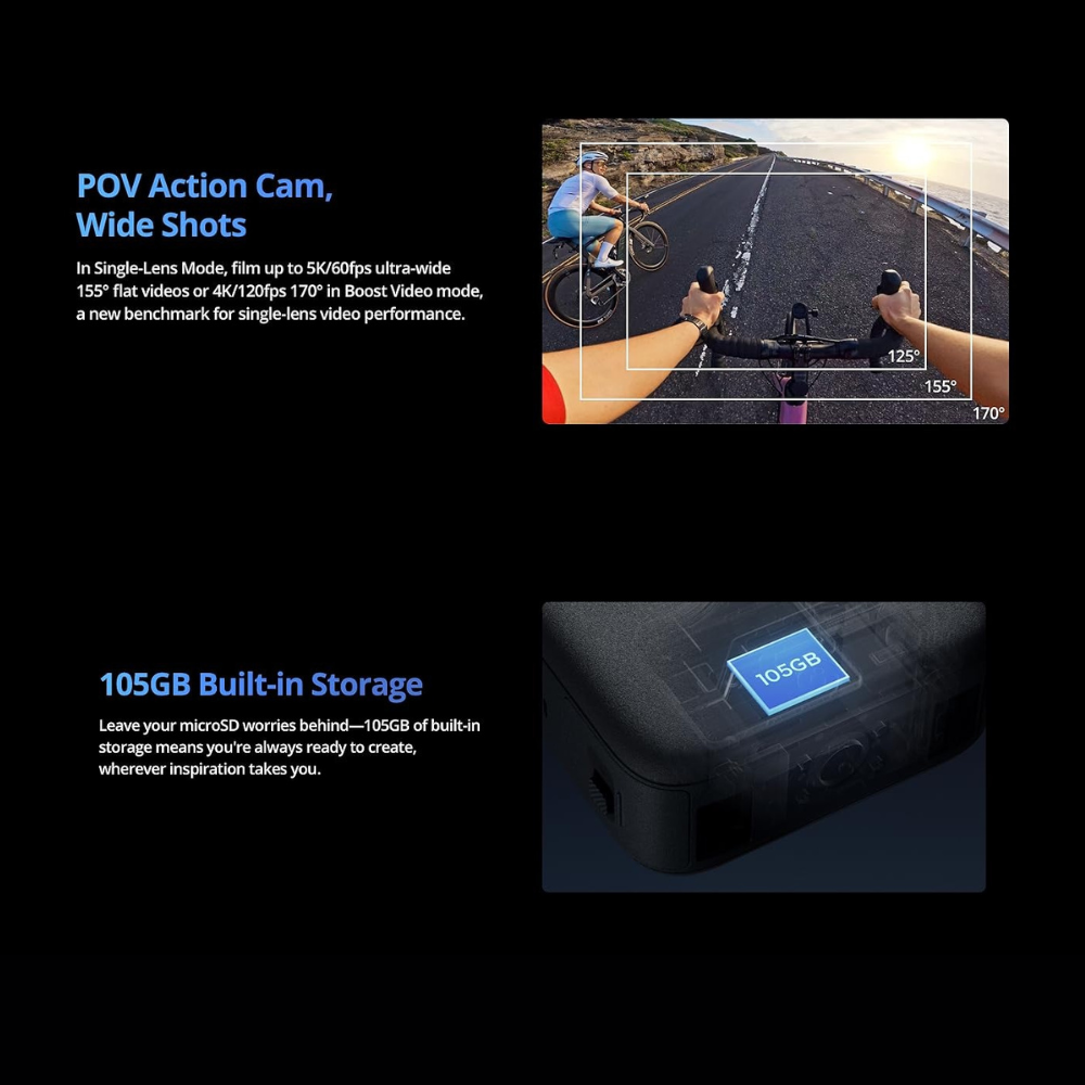 DJI Osmo 360 Adventure Combo 8K 360-degree action camera with 120MP panoramic photos 105GB built-in storage and three batteries at SAMMANPC Jordan