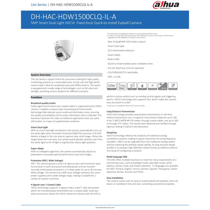 5MP Smart Dual Light Security Camera IP67 Outdoor