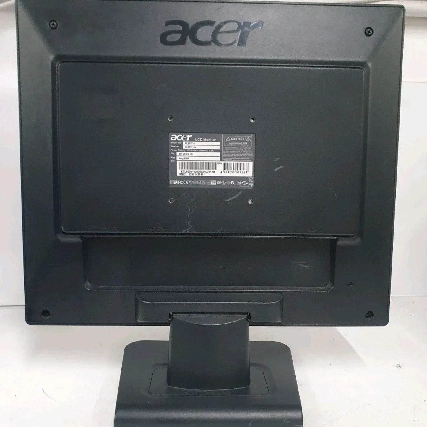Acer AL1717 17 Inch VGA Monitor Used