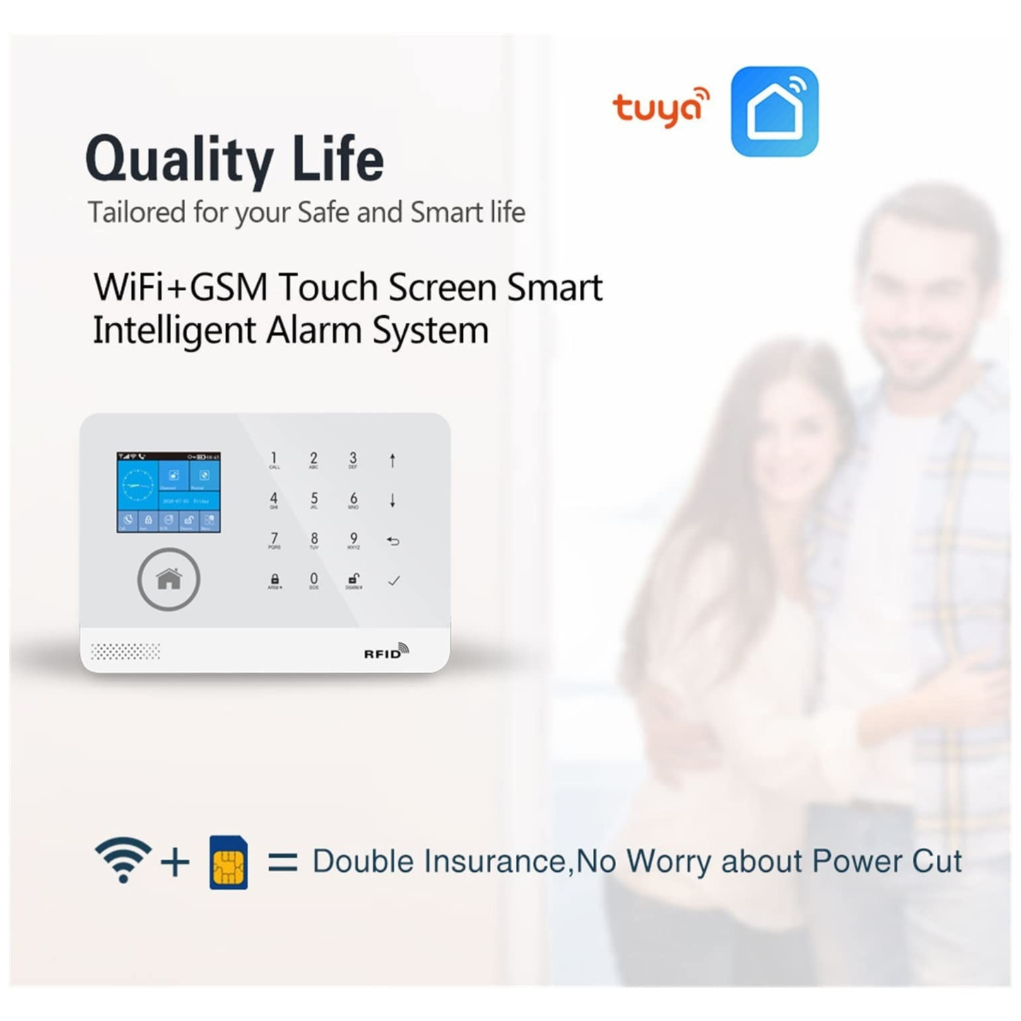 نظام إنذار ذكي GSM 4G مع تطبيق Tuya