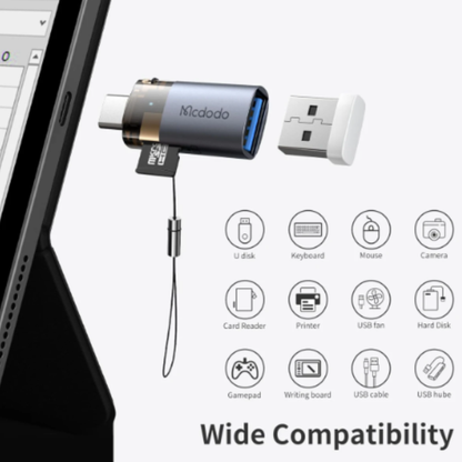 محول USB-C OTG مع قارئ SD TF