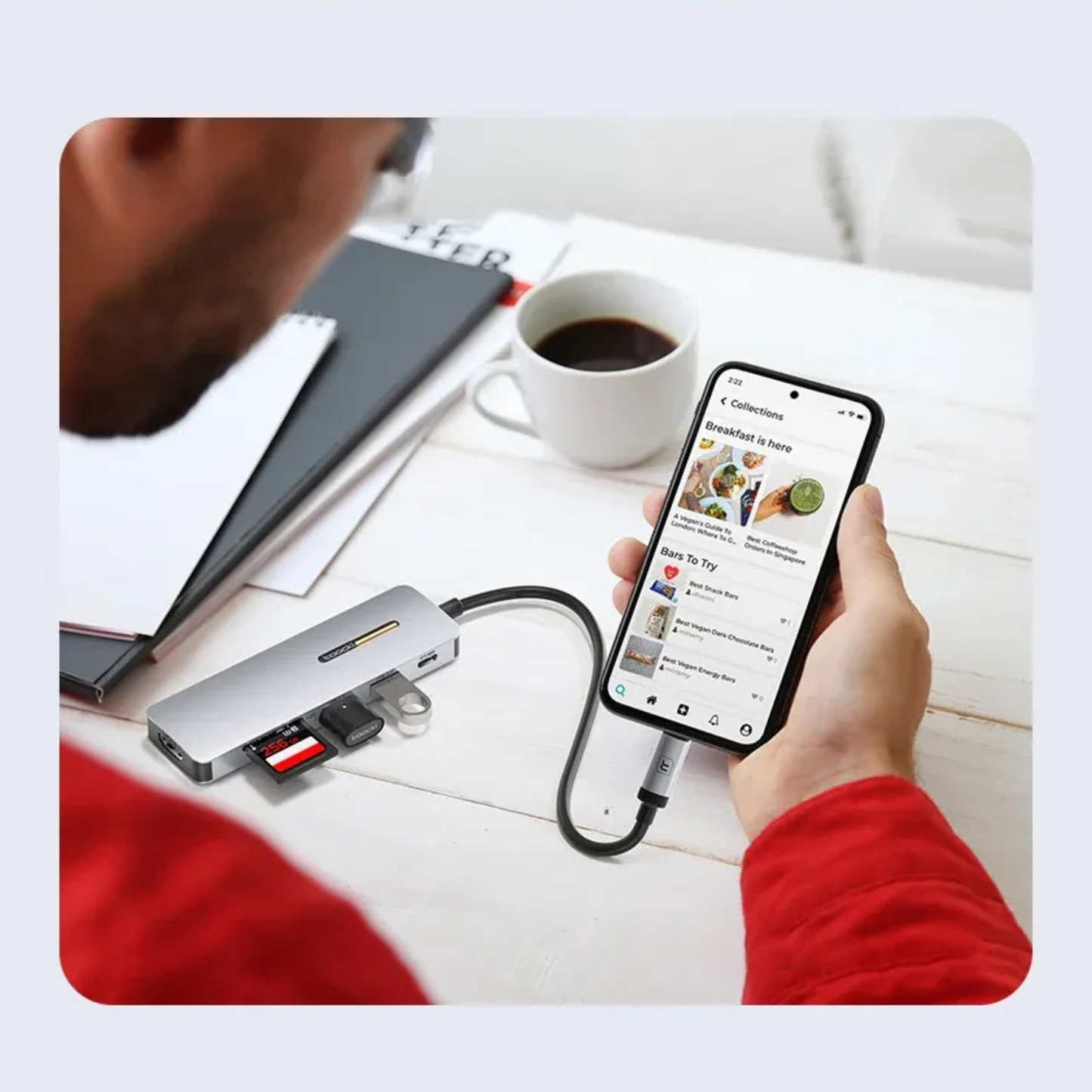 محول USB-C HUB 6 في 1 HDMI 4K PD