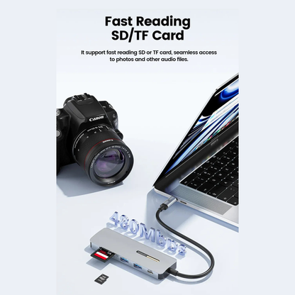 محول USB-C HUB 6 في 1 HDMI 4K PD