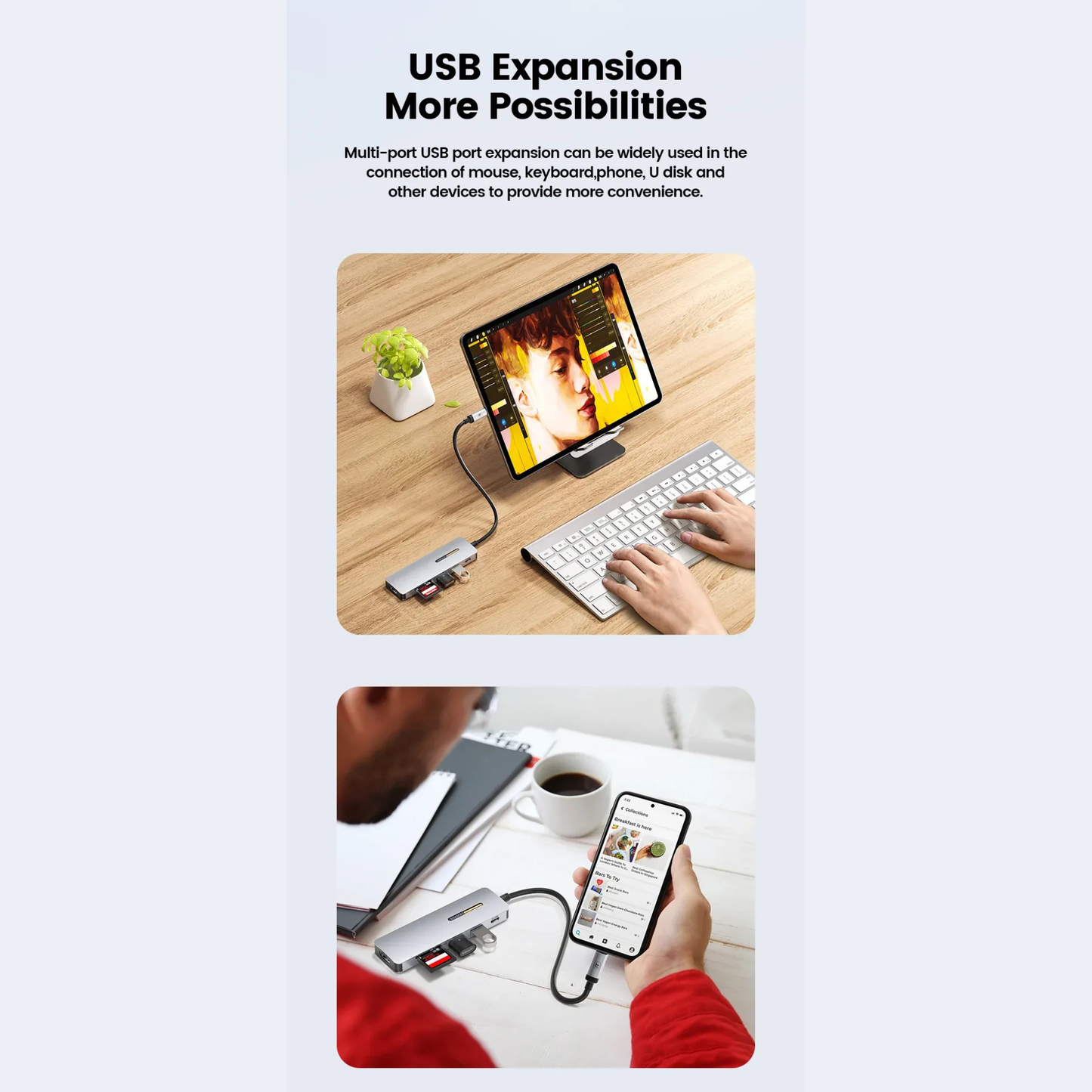 محول USB-C HUB 6 في 1 HDMI 4K PD