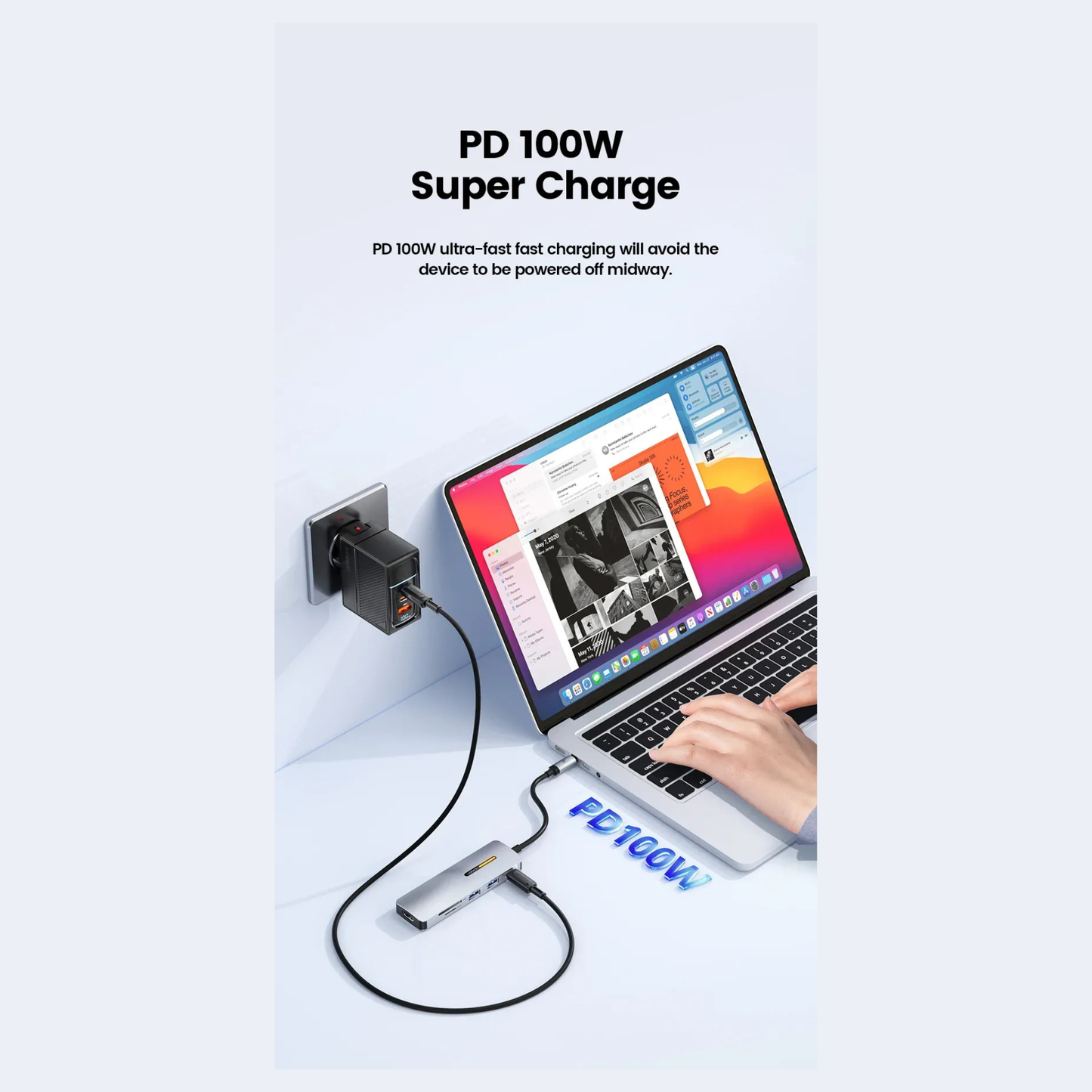 محول USB-C HUB 6 في 1 HDMI 4K PD