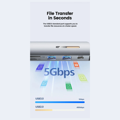 محول USB-C HUB 6 في 1 HDMI 4K PD