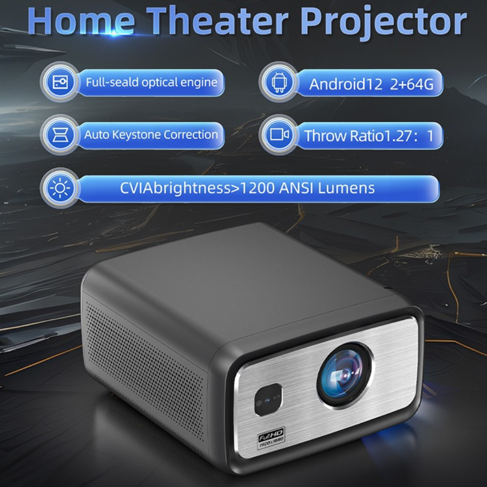 جهاز عرض T500 بدقة Full HD 1920x1080 مزود بمحرك بصري محكم الإغلاق بالكامل وواي فاي