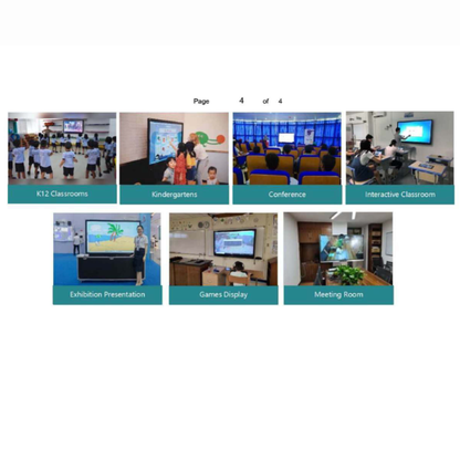 شاشة لمس تفاعلية مسطحة LED من HAING طراز FC-75LED مقاس 75 بوصة بدقة 4K تعمل بنظام Android، مزودة بمعالج OPS وجهاز كمبيوتر صغير.