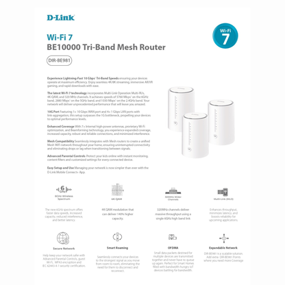 WiFi 7 BE10000 Tri-Band Mesh Router | Jordan