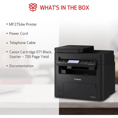 Canon i-SENSYS MF-275dw A4 Wireless & Duplex MONO 4-In- One ( Print, Copy, Scan, Fax) Printer - Black