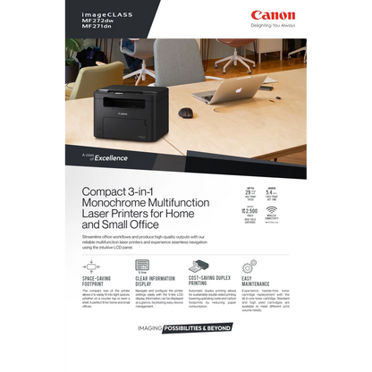 Canon i-SENSYS MF-272dw A4 Wireless MONO 3-In-One ( Print, Copy, Scan ) Printer - Black